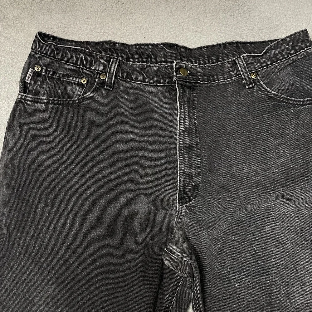 Vintage Carhartt Black Denim Jeans 40x30 Made in USA 90s Workwear Pants B17 BLK
